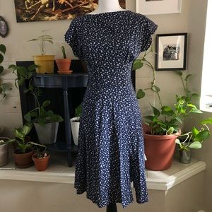 Handmade Vintage/1950s Style Boatneck Midi Dress